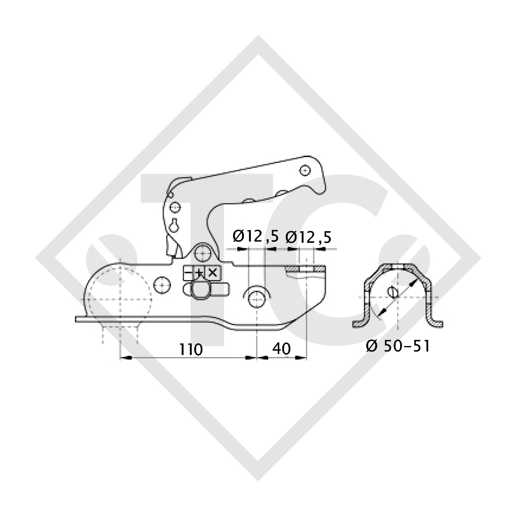 Cabezal EM 150 R-B para remolques con freno