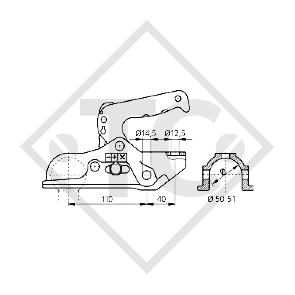 Cabezal EM 300 R-B para remolques con freno