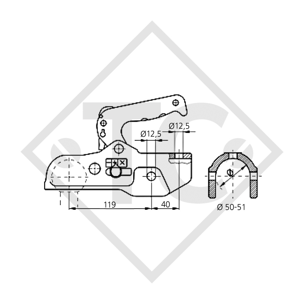 Cabezal EM 350 R-B para remolques con freno