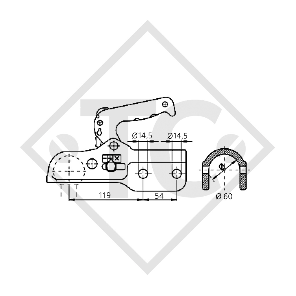 Cabezal EM 350 CH para remolques con freno