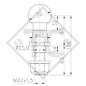 Bola con tuerca para cabezal modelo KUB 50-ALBE-3.5T, cincado