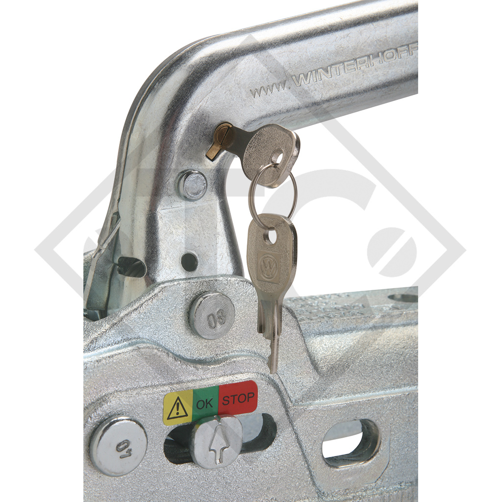 Theft protection, lock in handle suitable for all trailer types