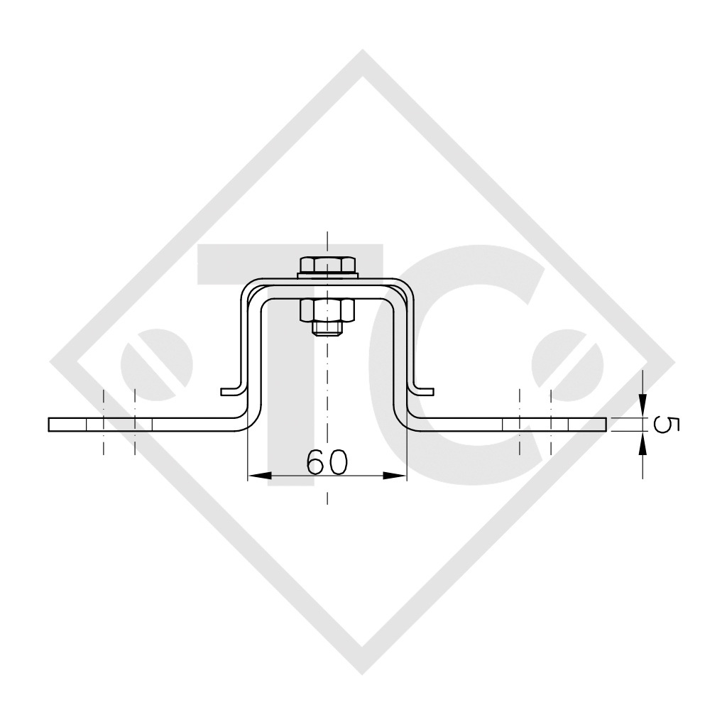 Coupling head WW 8-G with V-adapter for unbraked trailers