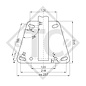 Zugeinrichtung mit Kugelkupplung WW 8-E, V-Adapter und Halter, vertikaleinbau für ungebremste Anhänger