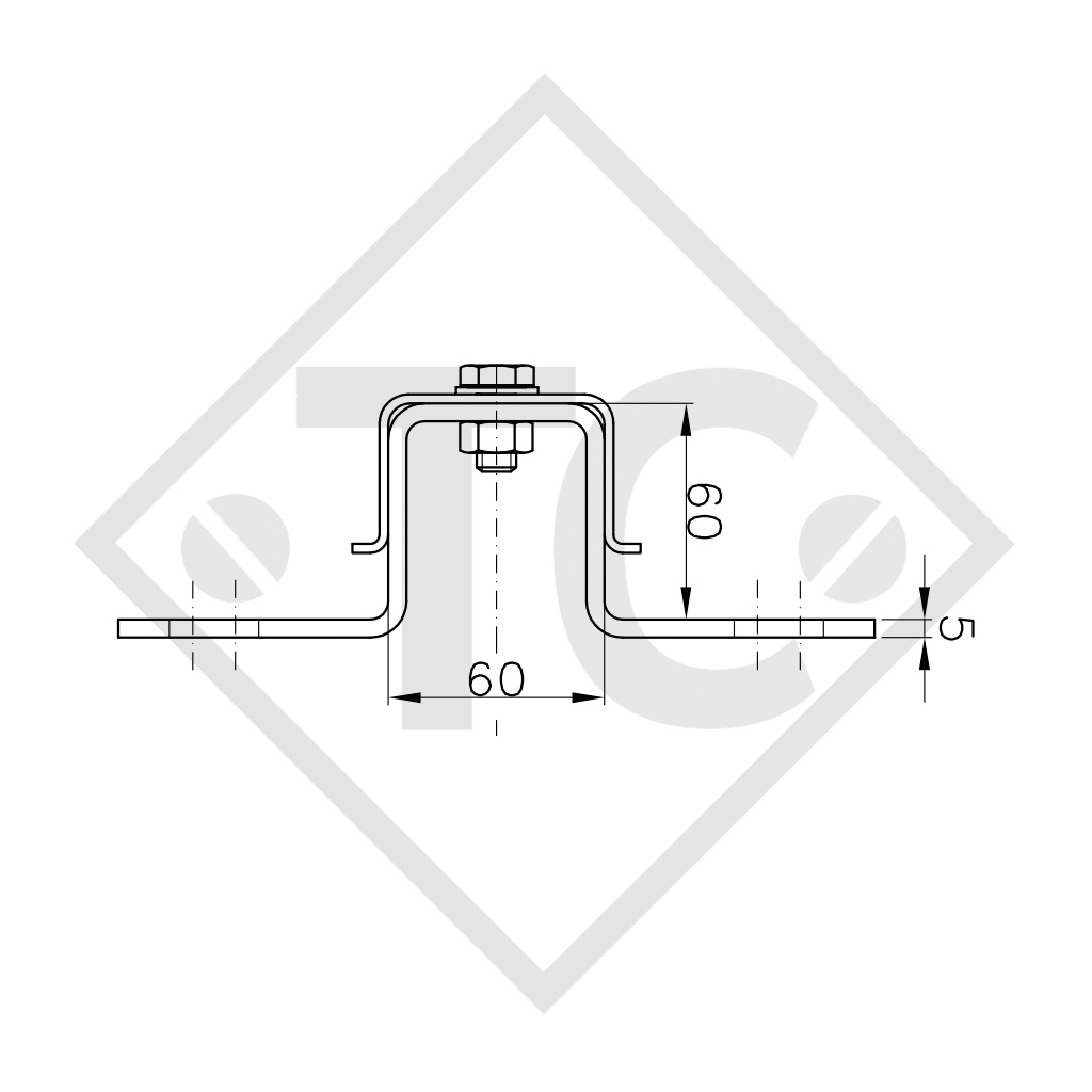 Coupling head WW 150-VF with V-adapter for unbraked trailers