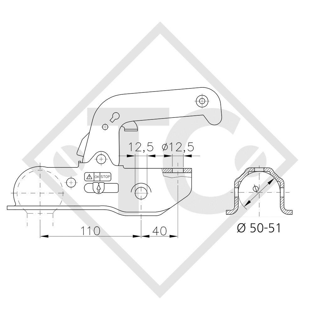 Cabezal WW 150-RB para remolques con freno