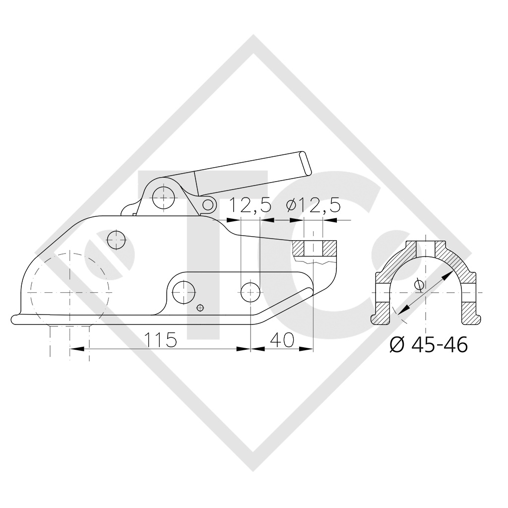 Cabezal WW 200-B3-H para remolques con freno