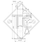 Apoyo con husillo 60x60mm cuadrado, abatible lateralmente, SF 60-19-280, para los remolques convencionales