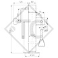 Béquille basculables 60x60mm carré, basculable de côté, SF 60-400, pour tous types courants de remorques