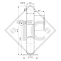 Piedino di stazionamento mandrino 60x60mm quadro, girevole lateralmente, SF-60-D85-19-280+ADAP, idonei a tutti i tipi di rimorchio