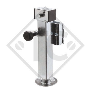 Apoyo con husillo □60mm cuadrado, abatible lateralmente, SF-60-D42-19-280+ADAP