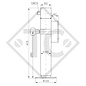 Apoyo con husillo 60x60mm cuadrado, abatible lateralmente, SF-60-D42-19-280+ADAP, para los remolques convencionales