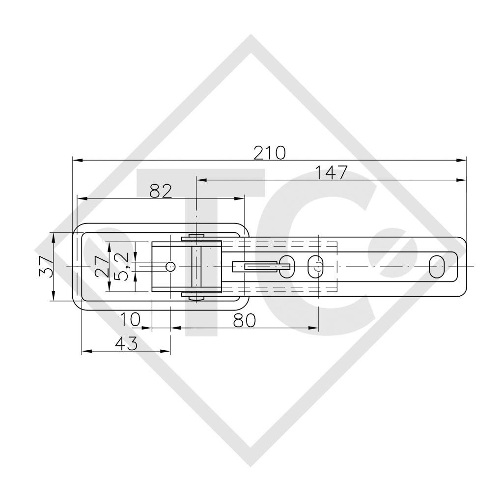 WINTERHOFF Tailgate latch type BV 10-1, packing unit 60 units