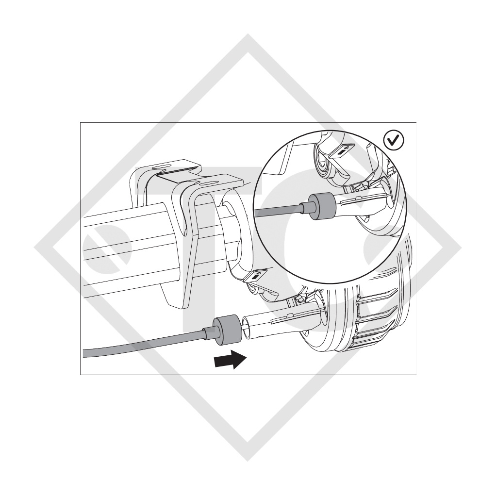 Bowden cable 299707 hook in with thread M8, vers. PROFI LONGLIFE