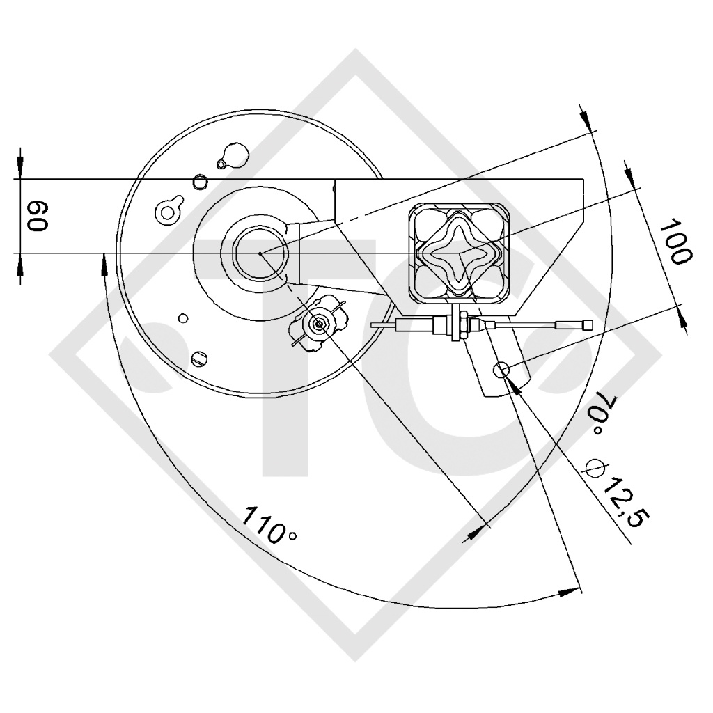 Eje con freno 1050kg SWING tipo de eje CB 1055, 46.21.379.888, Humer