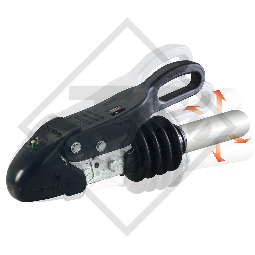 Coupling head WS 3000-D 50 with anti-sway damping for braked trailers