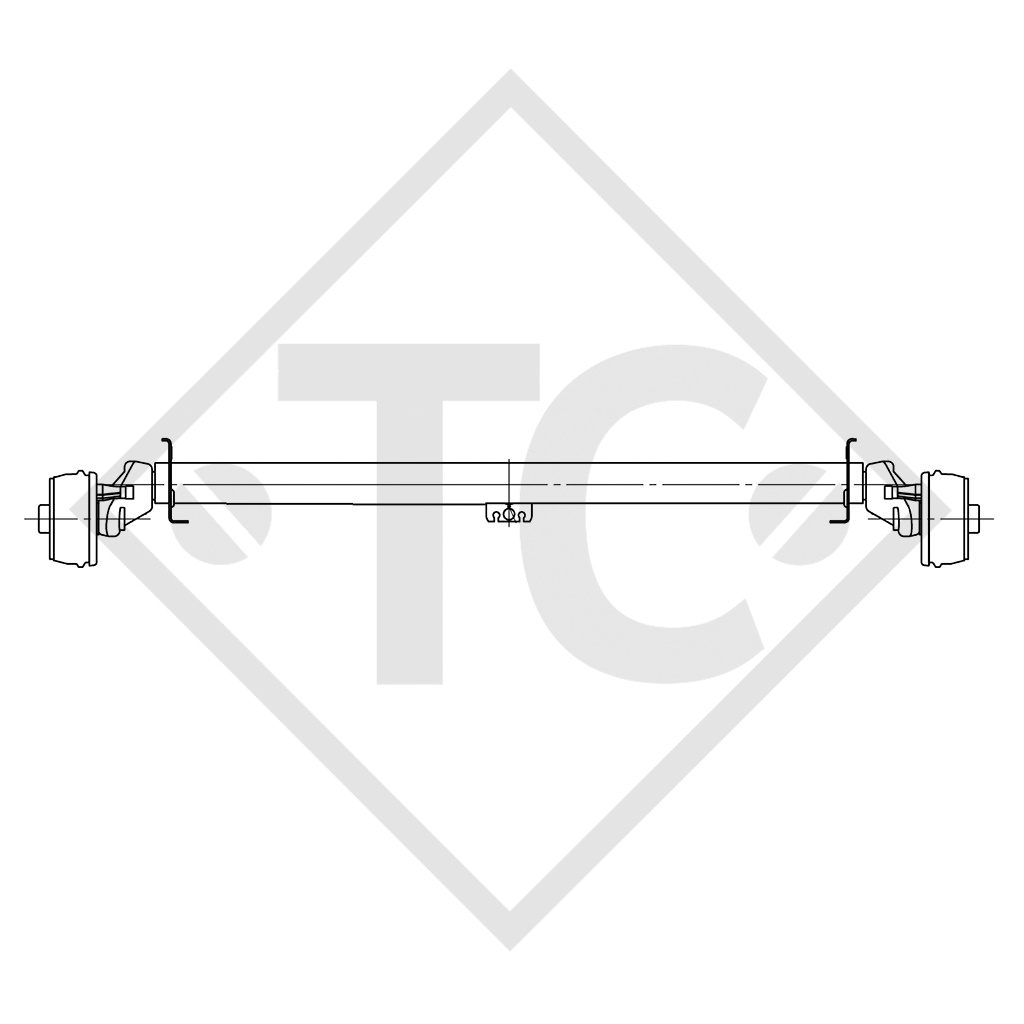 Braked axle 900kg EURO1 axle type B 850-5 - Chateau