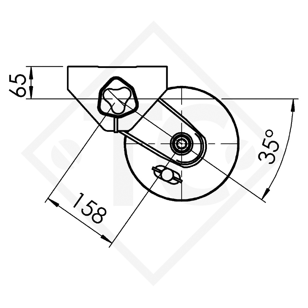 Essieu COMPACT 1000kg freiné type d'essieu B 850-10