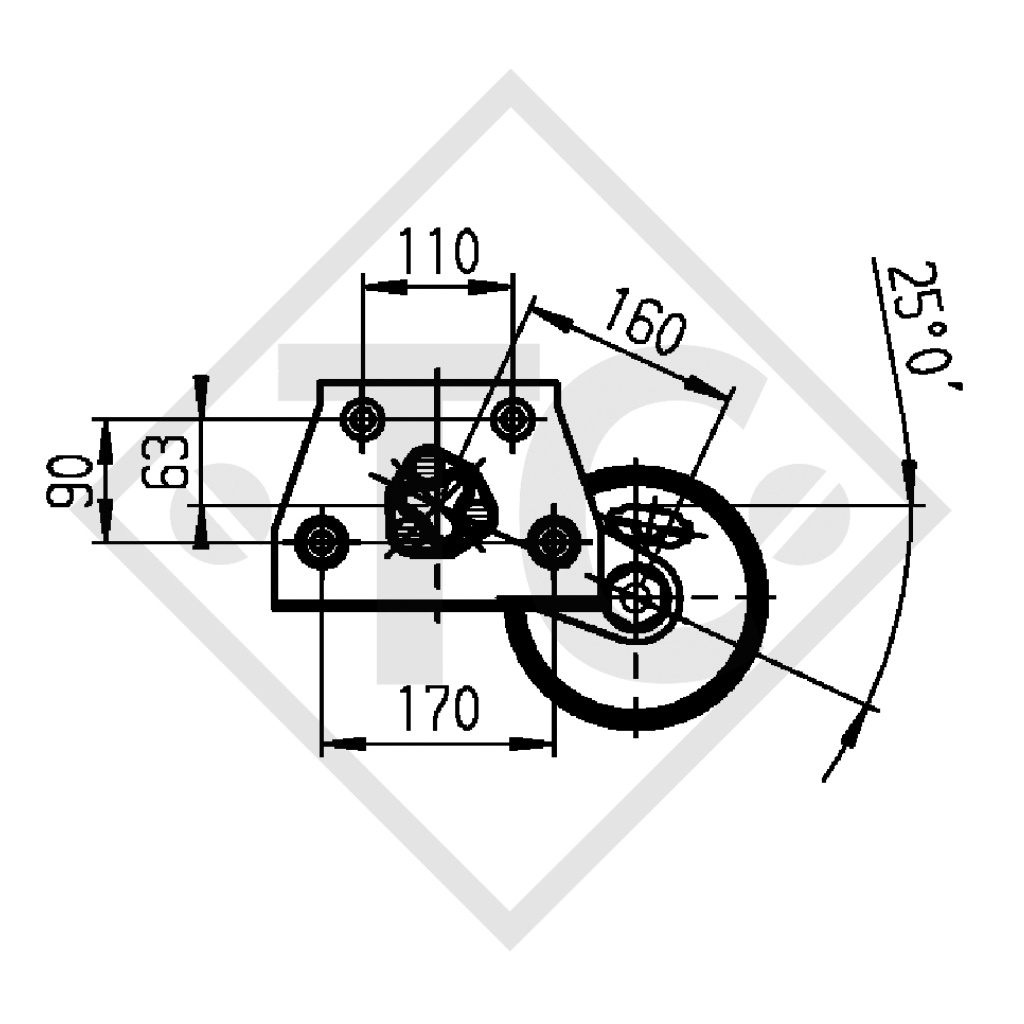 Essieu EURO Plus 900kg freiné type d'essieu B 850-5, KNAUS SUDWIND