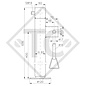 Apoyo con husillo 60x60mm cuadrado, abatible lateralmente, SF 60-19-400, para los remolques convencionales