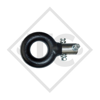 Drawbar eye NATO ø76mm 76.0-02, internal mounting, with fixing bolts
