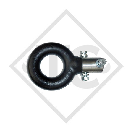 Drawbar eye NATO ø76mm 76.0-02, internal mounting, with fixing bolts