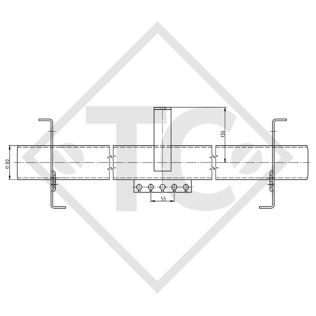 Achse gebremst SWING V-TEC 1500kg Achstyp SCB 1505, 46.27.379.916, 4013636