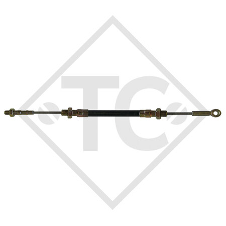 Bowden cable 1231867 for overrun device with thread and eyelet
