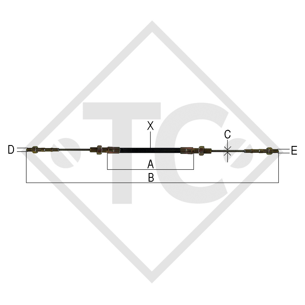 Cable bowden 224679 para enganches de inercia con rosca