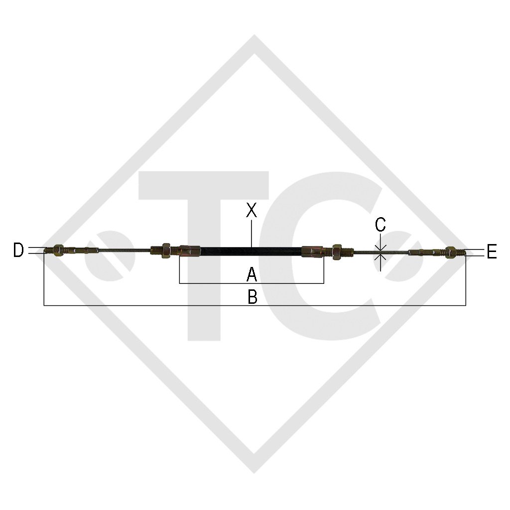 Cable bowden 1225717 para enganches de inercia con rosca