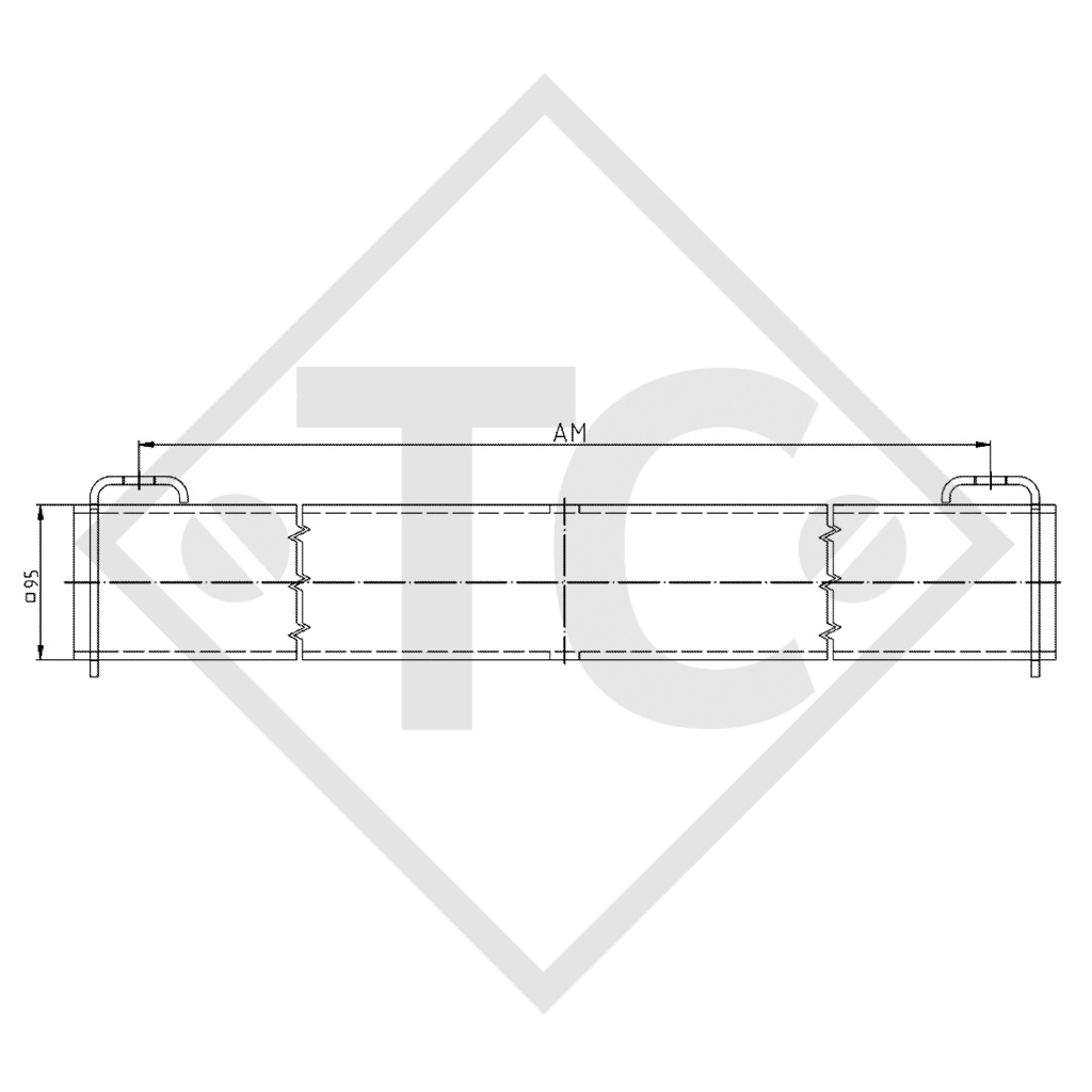 Achse gebremst SWING 1500kg Achstyp CB 1505, 46.27.379.000