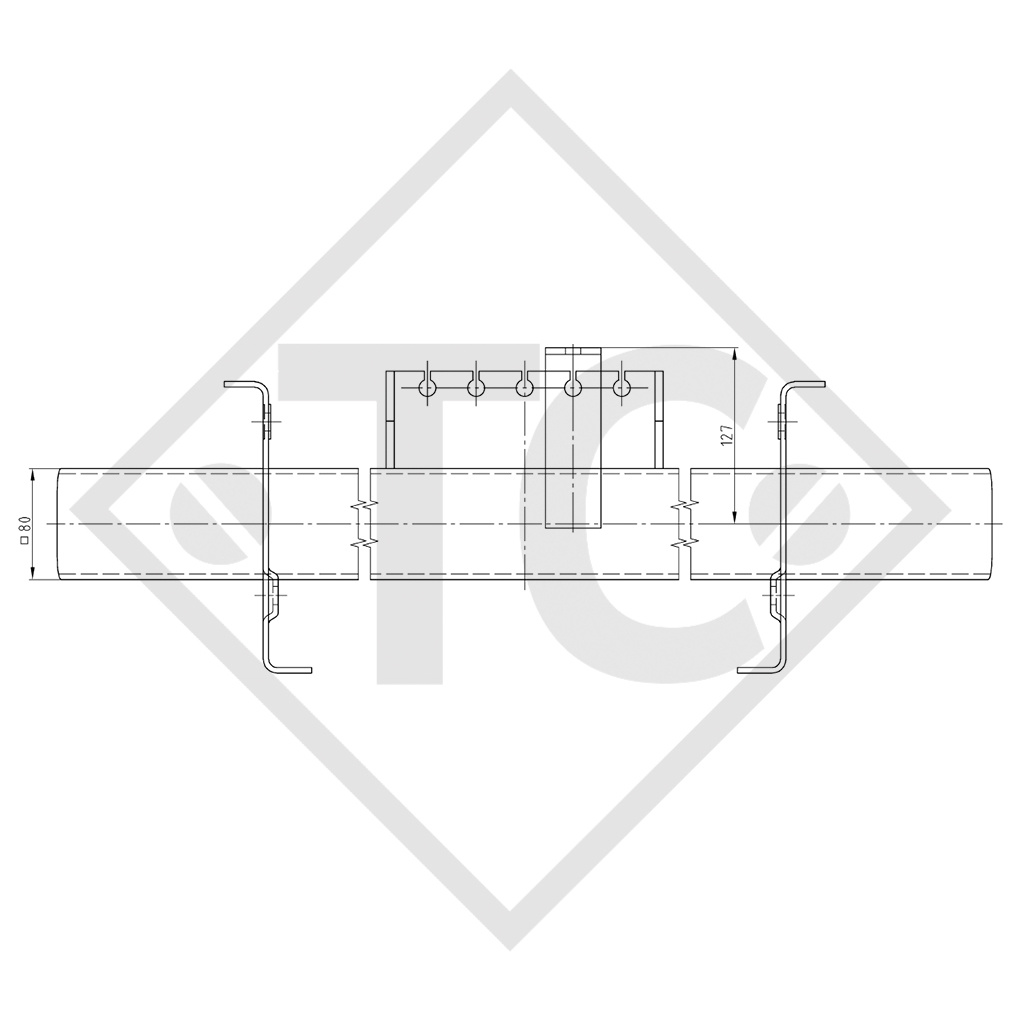 Essieu SWING 1050kg freiné type d'essieu SCB 1054, 46.21.379.917, 4012958