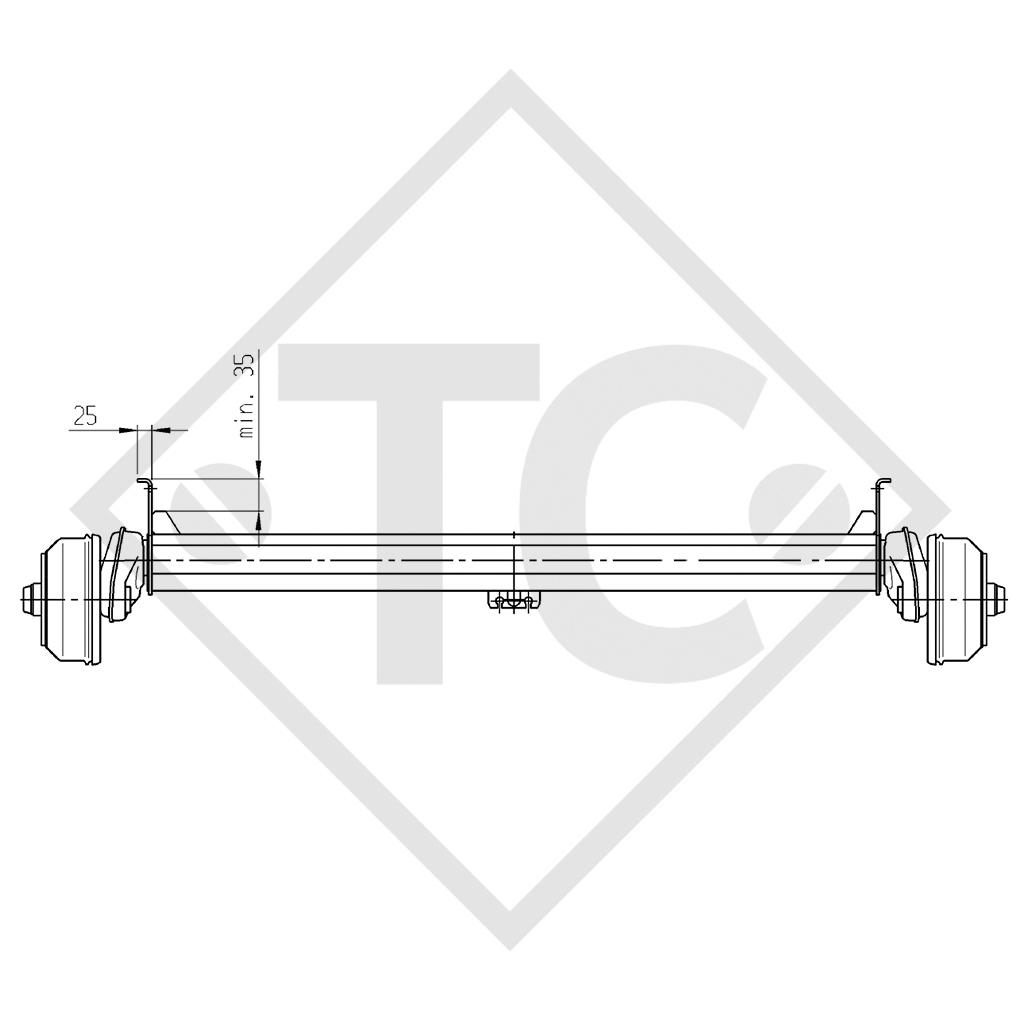 Achse gebremst 1300kg COMPACT Achstyp B 1200-5