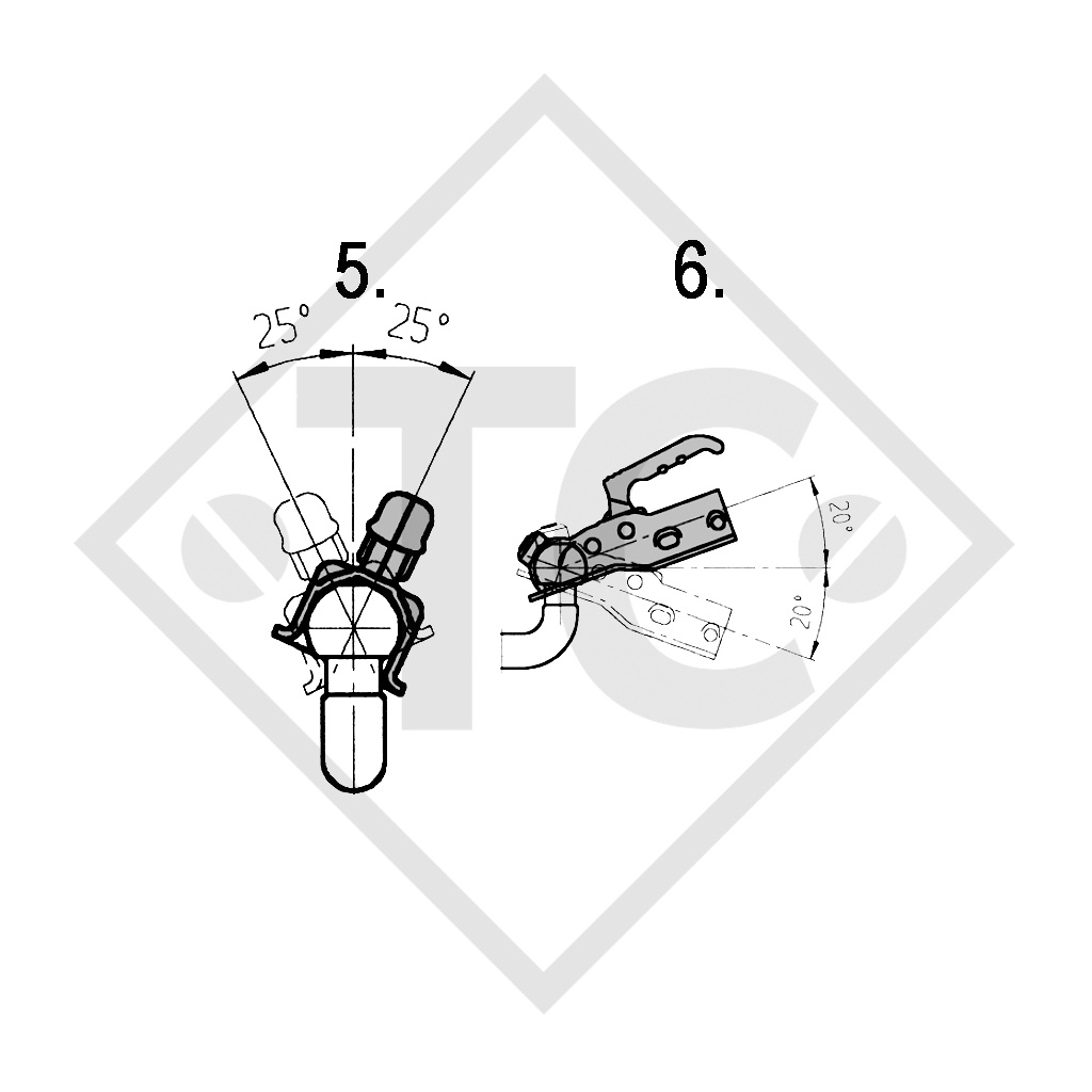 Giunto a sfera AK 160 A / AK161 Compact per rimorchio frenato