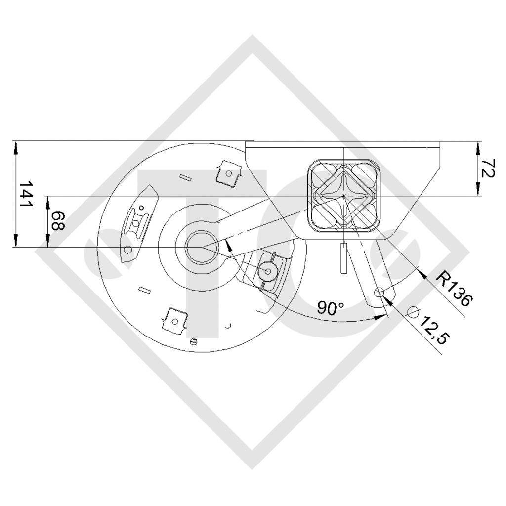 Achse gebremst SWING 1800kg Achstyp CB 1805, 46.32.368.521