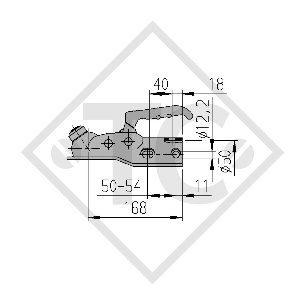 Giunto a sfera PROFI  AK 301  /  AK 300 A Compact per rimorchio frenato