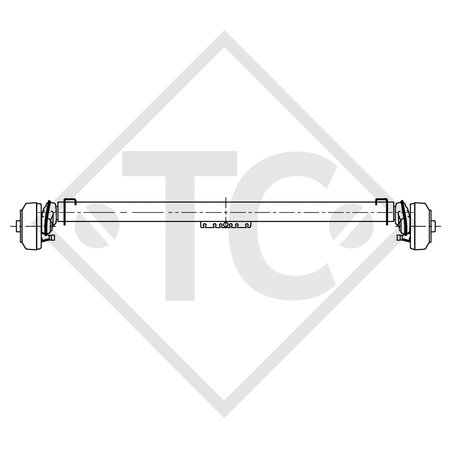 Essieu EURO COMACT 1500kg freiné type d'essieu B 1600-3, version étanche