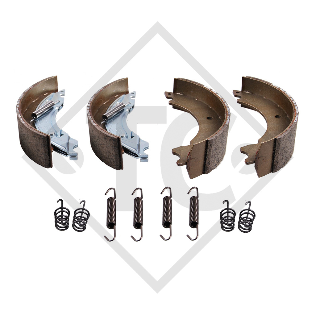 Brake shoe kit for wheel brake type 520, brake size 200x50mm, for one axle