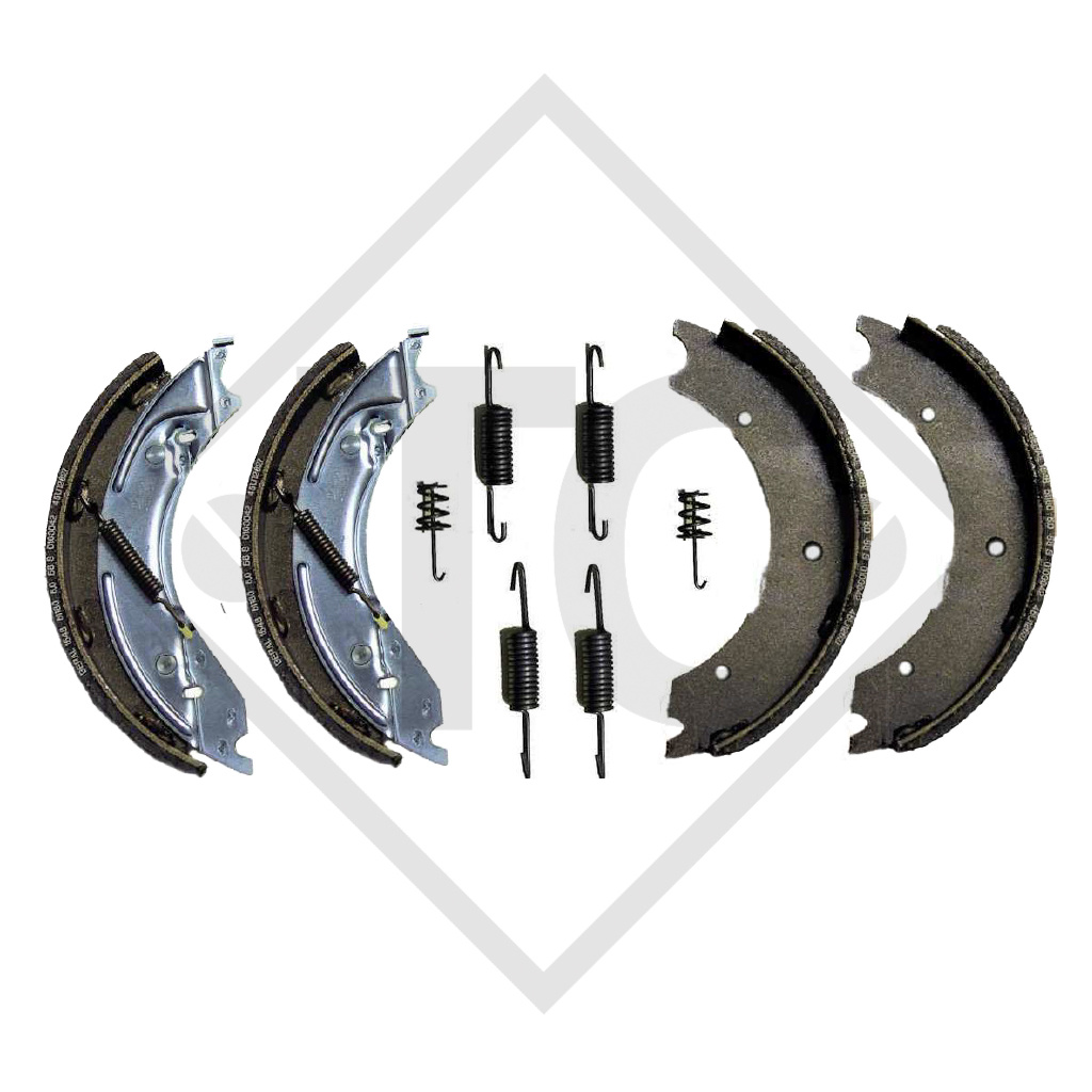 Brake shoe kit for wheel brake type 425, brake size 250x40mm, for one axle