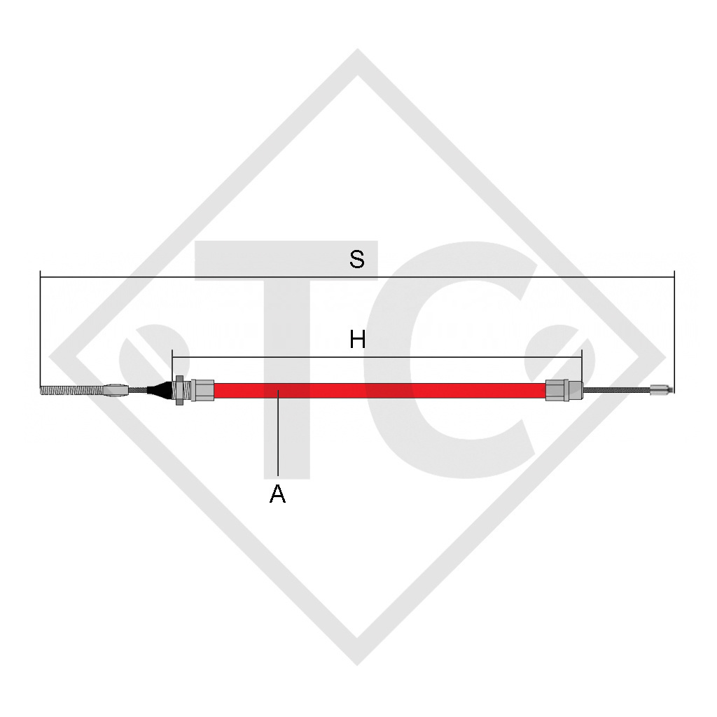 Bowden cable 27819604 hook in with thread M10, vers. PROFI LONGLIFE