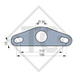 Deichselholm-Lasche für Zuggabeln ZEA, Abstand 110-130mm