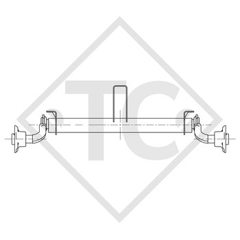 Achse ungebremst 750kg BASIC Achstyp 700-5 mit Bügel und hohem Achsbock