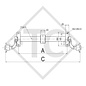 Unbraked axle 750kg BASIC axle type 700-5 with shackle and high axle bracket