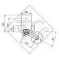Unbraked axle 750kg axle type 700-5 with shackle and high axle bracket