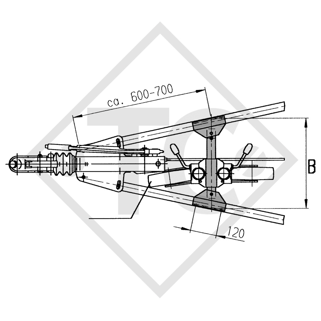 Traverse de roue jockey pour flèches en V jusqu'à 3500kg