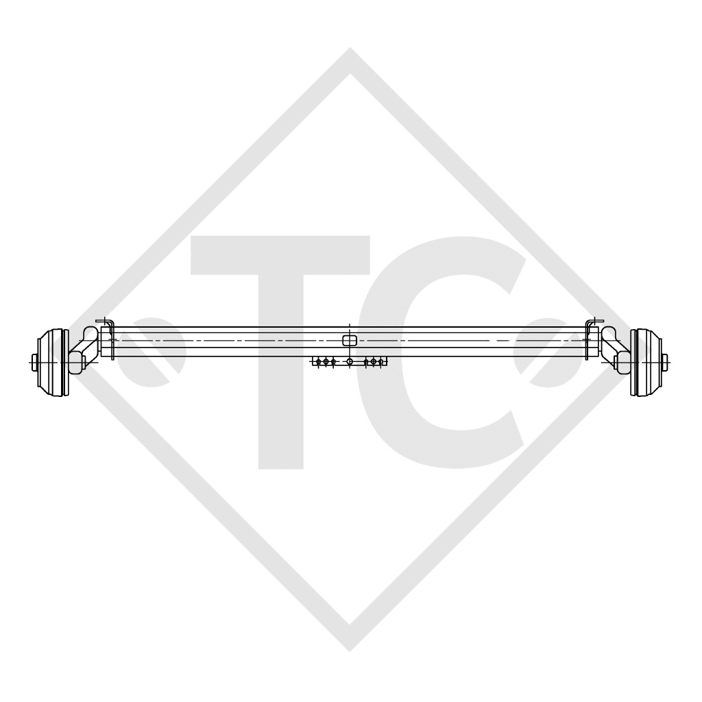 Braked axle 1000kg Euro axle type B 1000-3