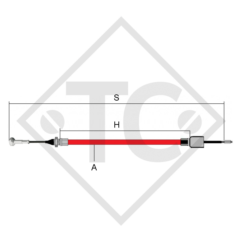 Bowden cable 247281 hook in with nipple, vers. PROFI LONGLIFE