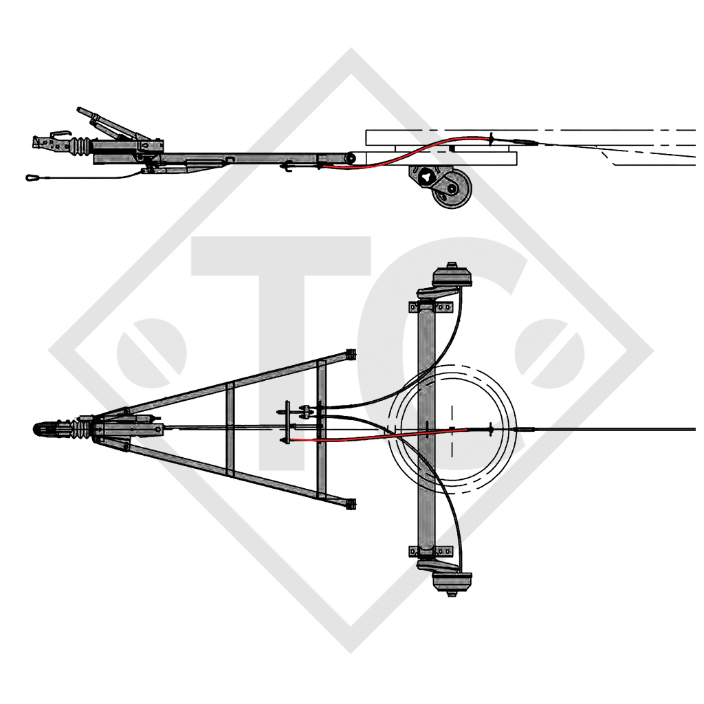 Bowden cable 1224557 with 2x thread M10, sleeve with thread M14, vers. B - stainless steel