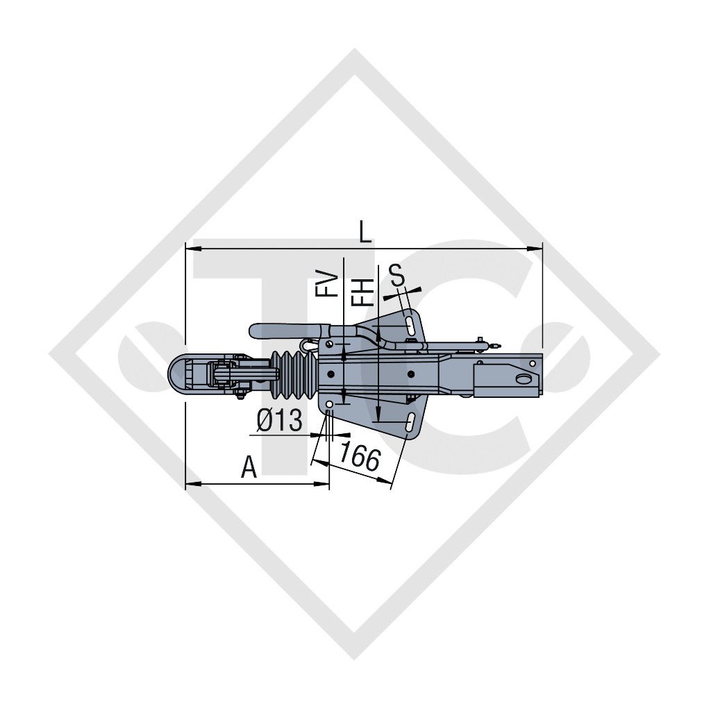 Auflaufeinrichtung V Typ ZAF 1.6-3, 750 bis 1500kg, 48.27.581.202