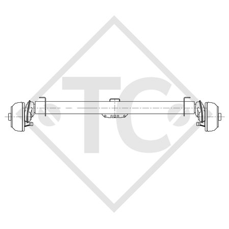 Essieu EURO COMPACT 1200kg freiné type d'essieu B 1200-3